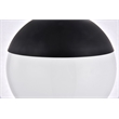 Living District Eclipse 1-Light Glass & Metal Flush Mount in Black/Frosted White