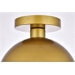 Living District Eclipse 1-Light Glass & Metal Flush Mount in Brass/Frosted White