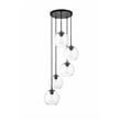 Living District Baxter 5-Light Metal Pendant in Black and Clear Finish