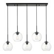 Living District Baxter 5-Light Metal & Glass Pendant in Black/Clear