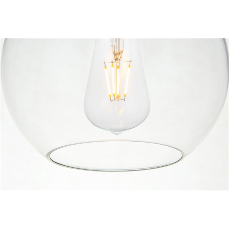 Living District Baxter 5-Light & Glass Metal Pendant in Chrome/Clear