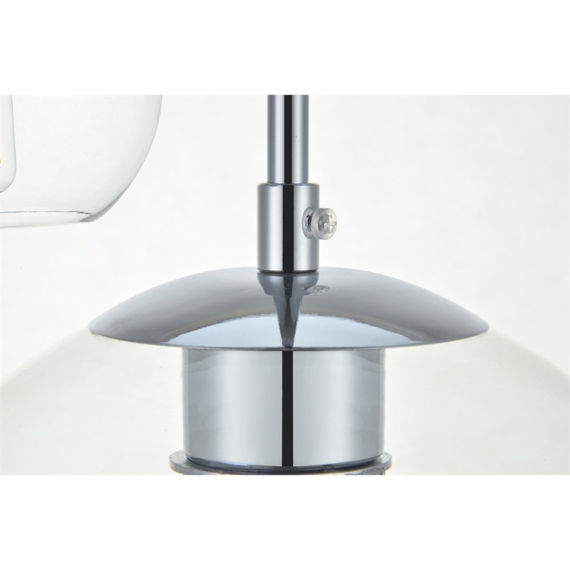 Living District Baxter 5-Light & Glass Metal Pendant in Chrome/Clear