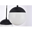 Living District Eclipse 3-Light Metal & Glass Pendant in Black/Frosted White