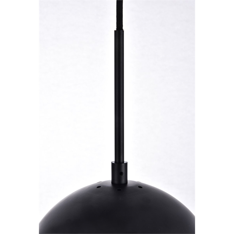 Living District Eclipse 3-Light Metal & Glass Pendant in Black and Clear