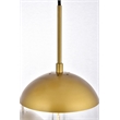 Living District Eclipse 3-Light Metal & Glass Pendant in Clear/Brass