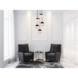 Living District Eclipse 5-Light Metal & Glass Pendant in Black/Frosted White