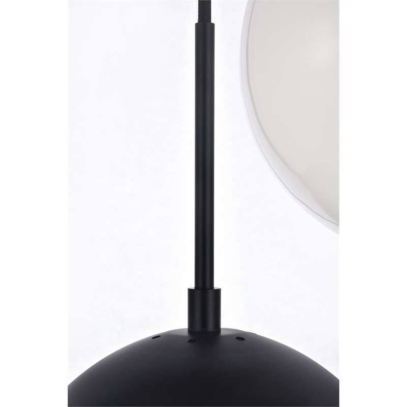 Living District Eclipse 5-Light Metal & Glass Pendant in Black/Frosted White