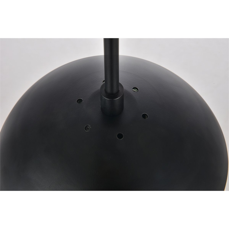 Living District Eclipse 5-Light Metal & Glass Pendant in Black/Frosted White