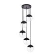 Living District Eclipse 5-Light Metal & Glass Pendant in Black/Clear
