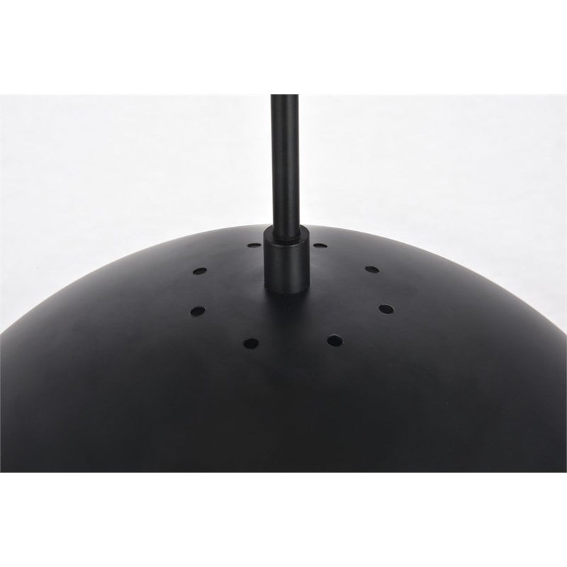 Living District Eclipse 5-Light Metal & Glass Pendant in Black/Clear