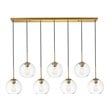 Living District Baxter 7-Light Metal & Glass Pendant in Brass/Clear