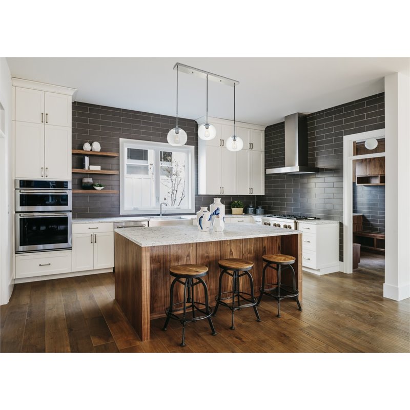 Living District Baxter 3-Light Metal & Glass Pendant in Chrome/Clear