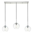 Living District Baxter 3-Light Metal & Glass Pendant in Chrome/Clear