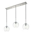Living District Baxter 3-Light Metal & Glass Pendant in Chrome/Clear
