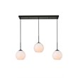 Living District Baxter 3-Light Metal & Glass Pendant in Black/Frosted White