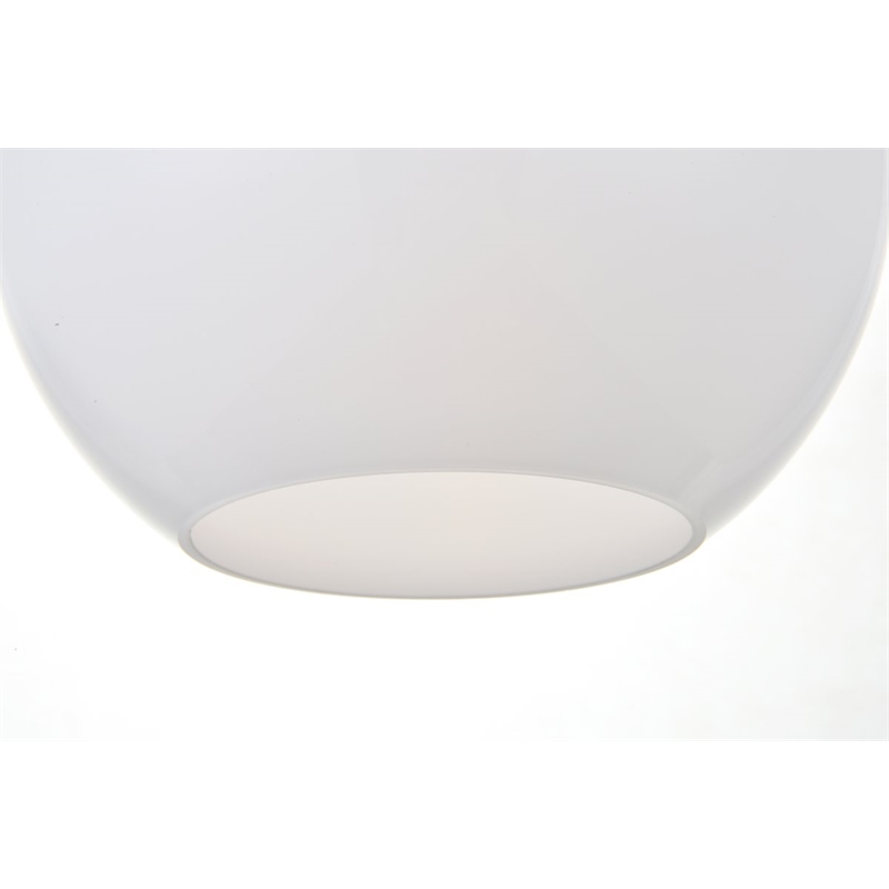 Living District Baxter 3-Light Metal & Glass Pendant in Black/Frosted White