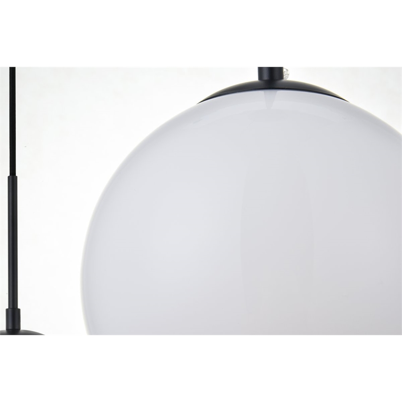 Living District Baxter 3-Light Metal & Glass Pendant in Black/Frosted White