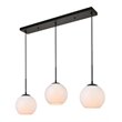 Living District Baxter 3-Light Metal & Glass Pendant in Black/Frosted White