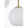 Living District Baxter 3-Light Metal & Glass Pendant in Brass/Frosted White