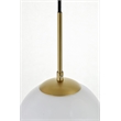 Living District Baxter 3-Light Metal & Glass Pendant in Brass/Frosted White