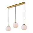 Living District Baxter 3-Light Metal & Glass Pendant in Brass/Frosted White