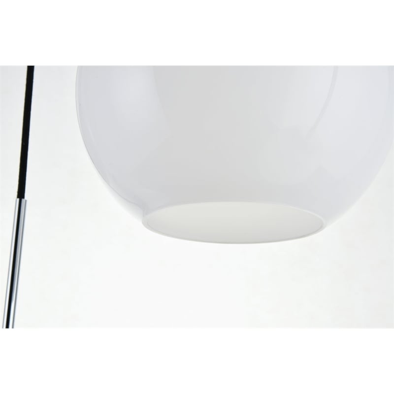Living District Baxter 3-Light Metal & Glass Pendant in Chrome/Frosted White