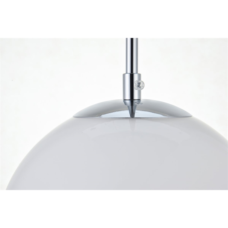 Living District Baxter 3-Light Metal & Glass Pendant in Chrome/Frosted White