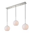 Living District Baxter 3-Light Metal & Glass Pendant in Chrome/Frosted White