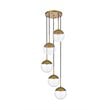 Living District Eclipse 5-Light Metal & Glass Pendant in Brass/Clear