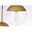 Living District Eclipse 5-Light Metal & Glass Pendant in Brass/Clear