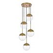 Living District Eclipse 5-Light Metal & Glass Pendant in Brass/Clear
