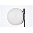 Living District Eclipse 1-Light Metal & Glass Table Lamp in Black/Frosted White