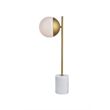 Living District Eclipse 1-Light Metal Table Lamp in Brass and Frosted White