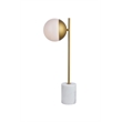 Living District Eclipse 1-Light Metal Table Lamp in Brass and Frosted White