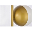 Living District Eclipse 2-Light Metal & Glass Floor Lamp in Brass/Frosted White