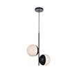 Living District Eclipse 2-Light Metal & Glass Pendant in Black/Frosted White