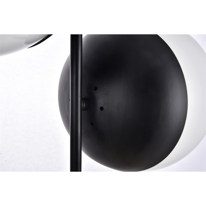 Living District Eclipse 2-Light Metal & Glass Pendant in Black/Frosted White