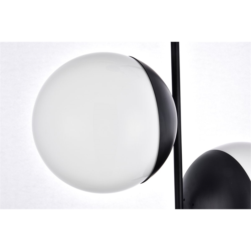 Living District Eclipse 2-Light Metal & Glass Pendant in Black/Frosted White
