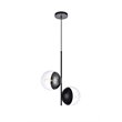 Living District Eclipse 2-Light Metal & Glass Pendant in Black/Clear