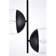 Living District Eclipse 2-Light Metal & Glass Pendant in Black/Clear