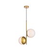 Living District Eclipse 2-Light Metal & Glass Pendant in Brass/Frosted White