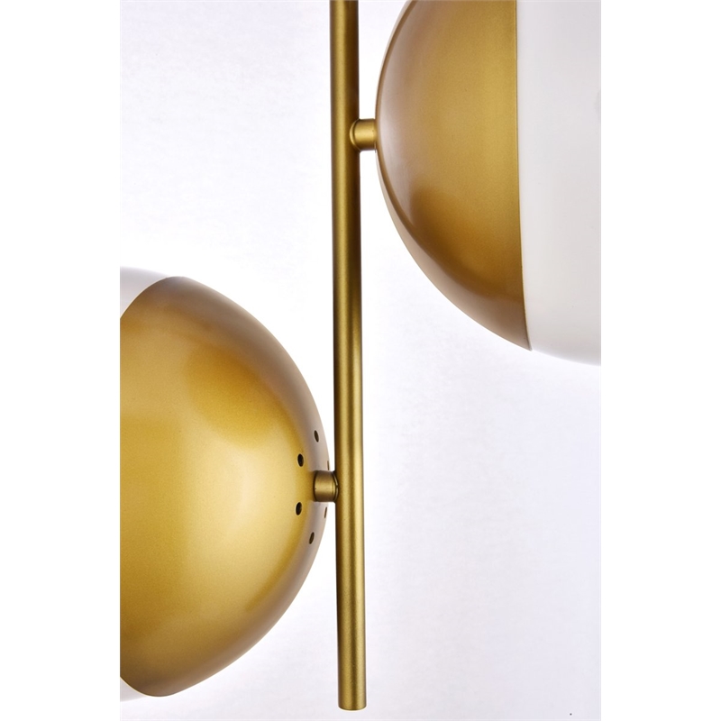 Living District Eclipse 2-Light Metal & Glass Pendant in Brass/Frosted White