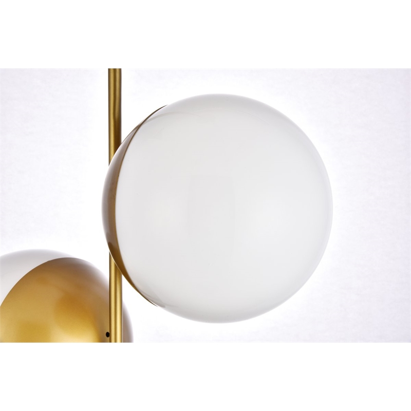 Living District Eclipse 2-Light Metal & Glass Pendant in Brass/Frosted White