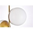 Living District Eclipse 2-Light Metal & Glass Pendant in Brass/Frosted White