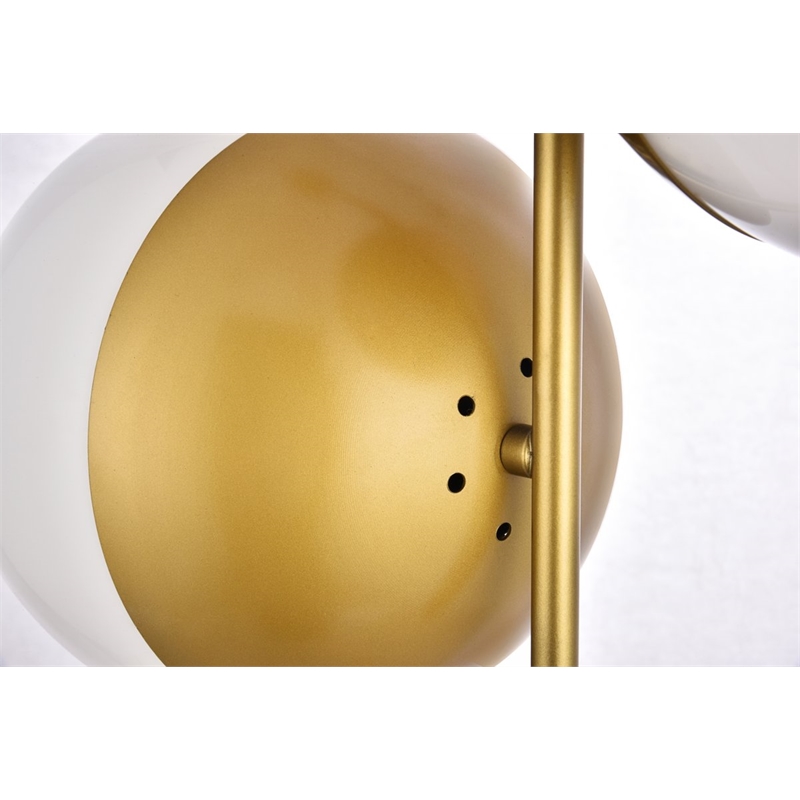 Living District Eclipse 2-Light Metal & Glass Pendant in Brass/Frosted White