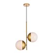 Living District Eclipse 2-Light Metal & Glass Pendant in Brass/Frosted White