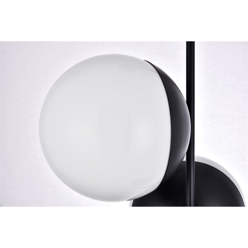 Living District Eclipse 3-Light Glass & Metal Pendant in Black/Frosted White