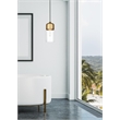 Living District Ashwell 1-Light Metal Pendant in Black & Clear Finish