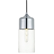 Living District Ashwell 1-Light Metal Pendant in Chrome and Clear