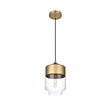 Living District Ashwell 1-Light Metal Pendant in Black and Clear Finish